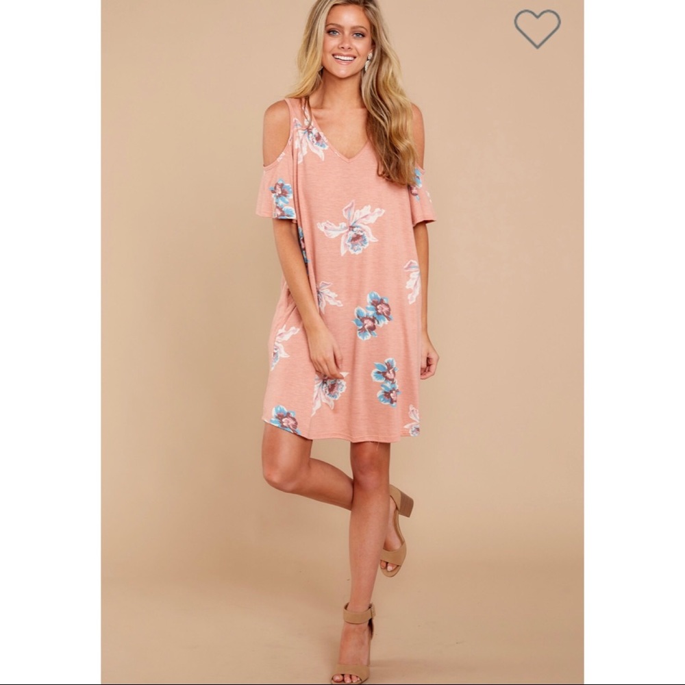 NWT Lounging Day Peach Floral Print Dress